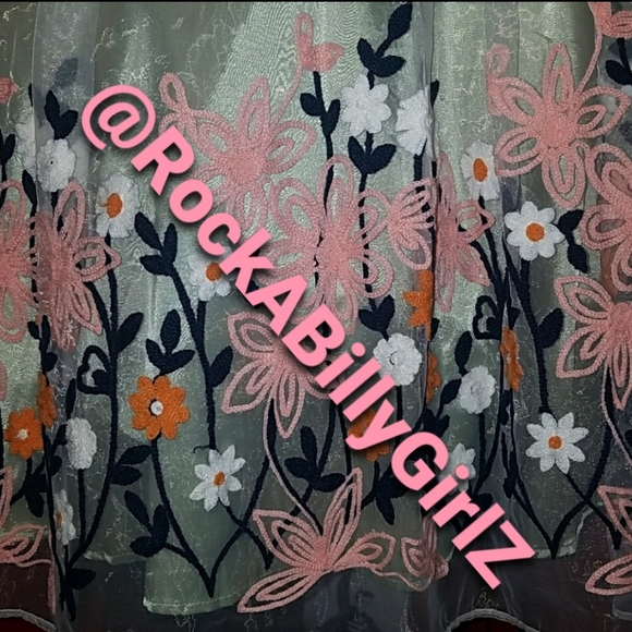 Tatyana Surrender Chiffon Dress Embroidered Flower - Picture 6 of 7